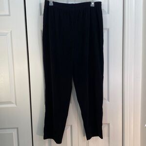 Faux Suede Black Trousers, Pants, Leggings with Elastic Waist, 18 Plus